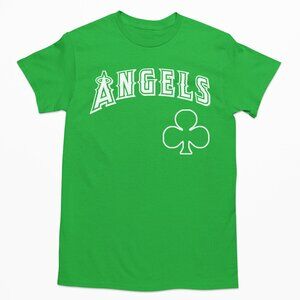 NEW Anaheim Angels Wordmark St Patricks T-Shirt IRISH GREEN